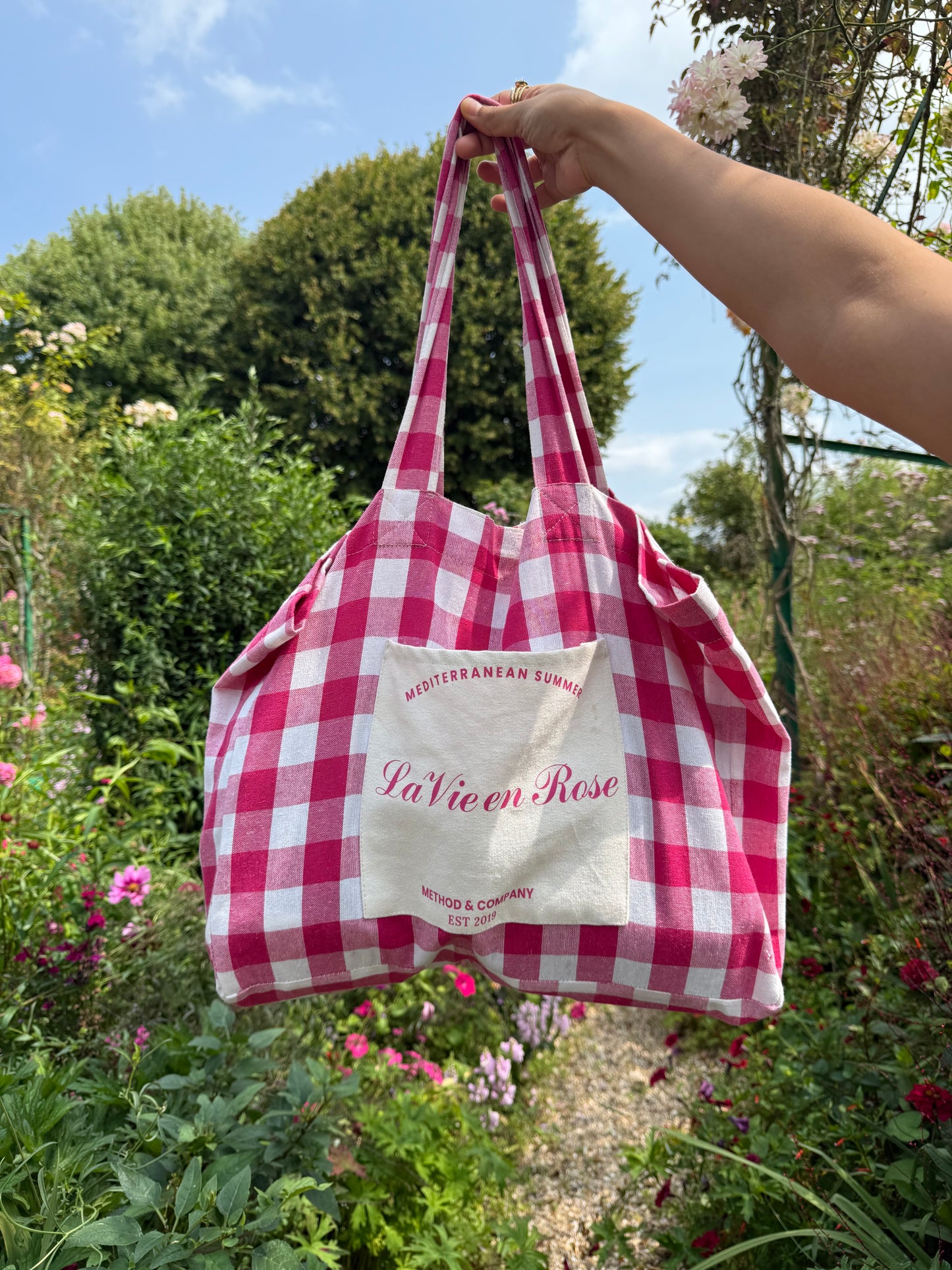 Pink tote bag