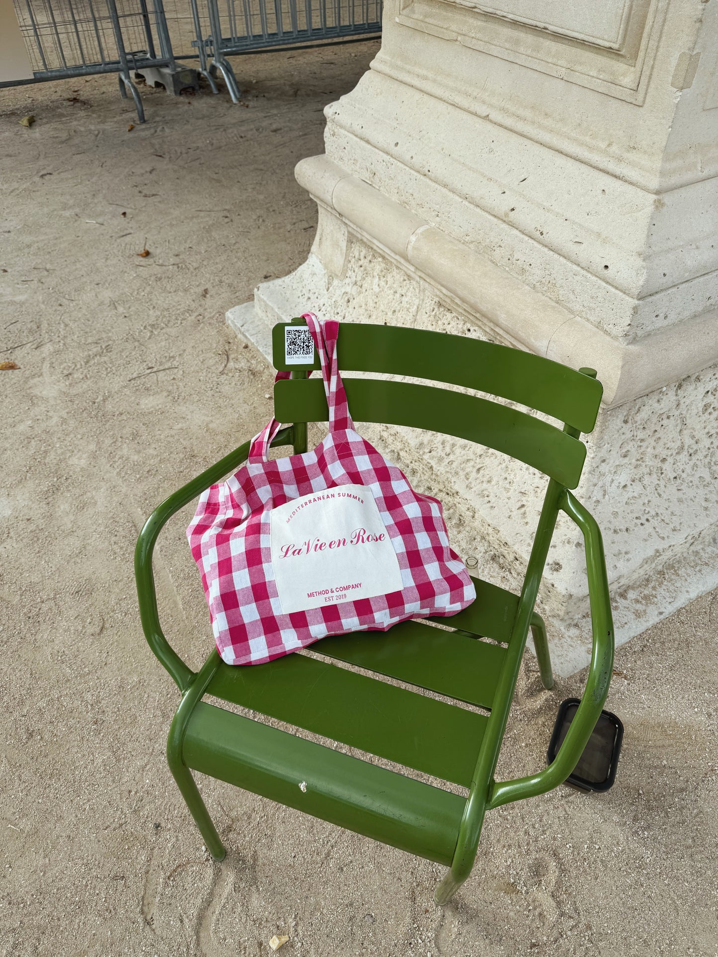 Pink tote bag
