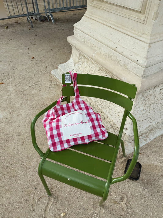 Pink tote bag