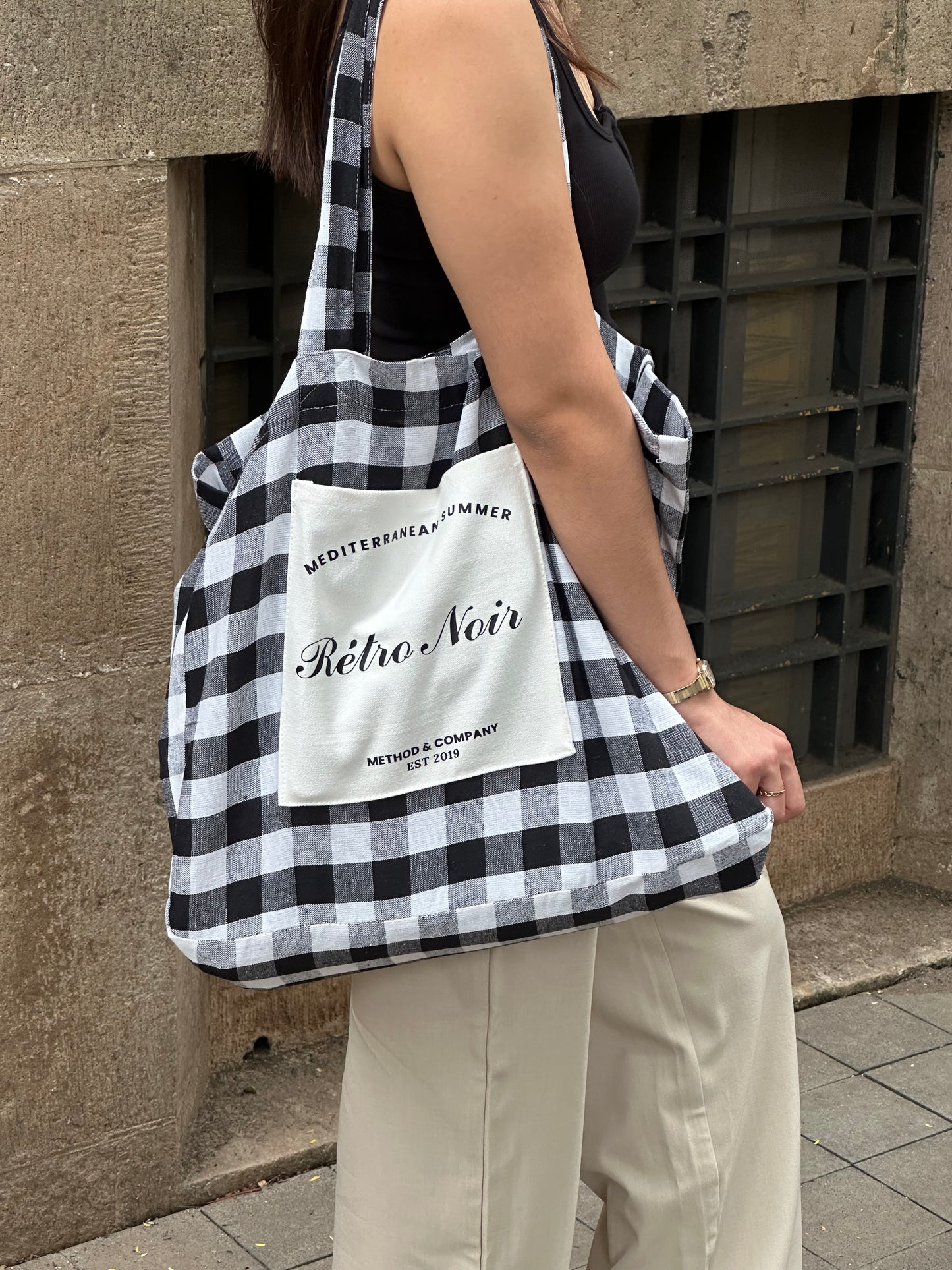 Black tote bag